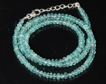 Perle di rondelle lisce di apatite blu cielo perle di apatite da 4 mm collana di apatite blu regalo per la sua collana di pietre preziose minimalista
