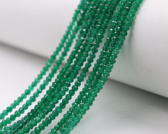 AAA+ HIGH QUALITY Green Onyx Faceted Rondelle Beads    4mm Natural Green Onyx Beads     Rondelle Green Onyx     Faceted Green Onyx Strand