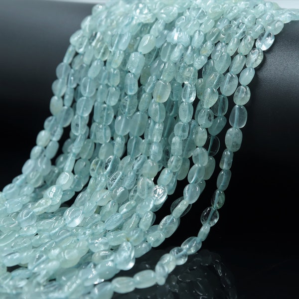 Natural Aquamarine Smooth Oval Beads   Milky Aquamarine beads   Natural Aquamarine Nuggets   5*7MM Aquamarine beads   Aquamarine For Jewelry