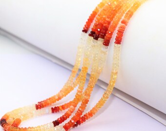 Natural Mexican Fire Opal Faceted Rondelle Beads, 5mm 16" Strand