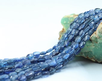 thumbnail image 2 of Natural Blue Kyanite 3mm Faceted Round Beads Strand - 8" AAA Quality Gemstone 2 of 11