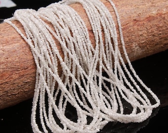 Natural White Rough Diamond Beads, Uncut Chips (16 Inches)