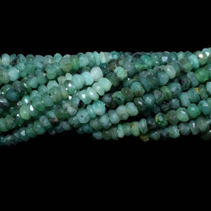 AAA Emerald Faceted Rondelle Beads    Emerald Beads    Shaded Emerald   Natural Emerald Beads   Rondelle Emerald beads    Faceted Emerald