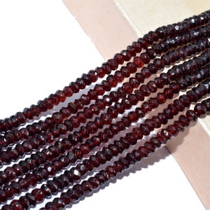AAA Mozambique Garnet Faceted Rondelle Beads, 5-6mm, 13 Inch Strand