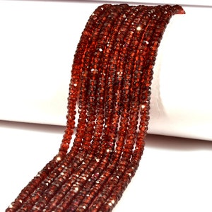 Mozambique Garnet Faceted Rondelle Beads, 3.5mm, 13 Inch Strand