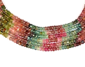 Multi Tourmaline Faceted Beads   Tourmaline Rondelle Beads   Multi Tourmaline Beads    Tourmaline faceted  Natural Gemstone Beads