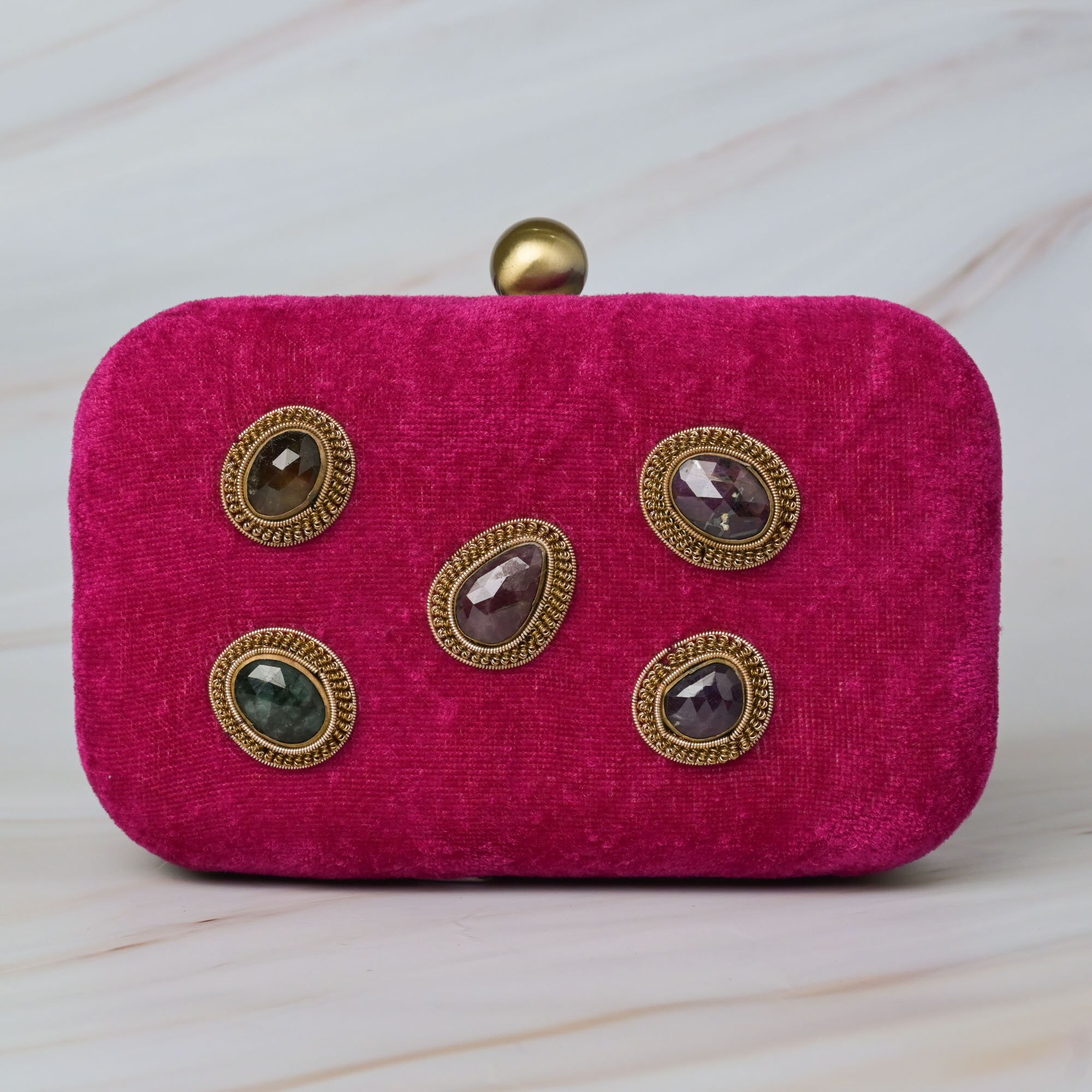 stone work hand purse