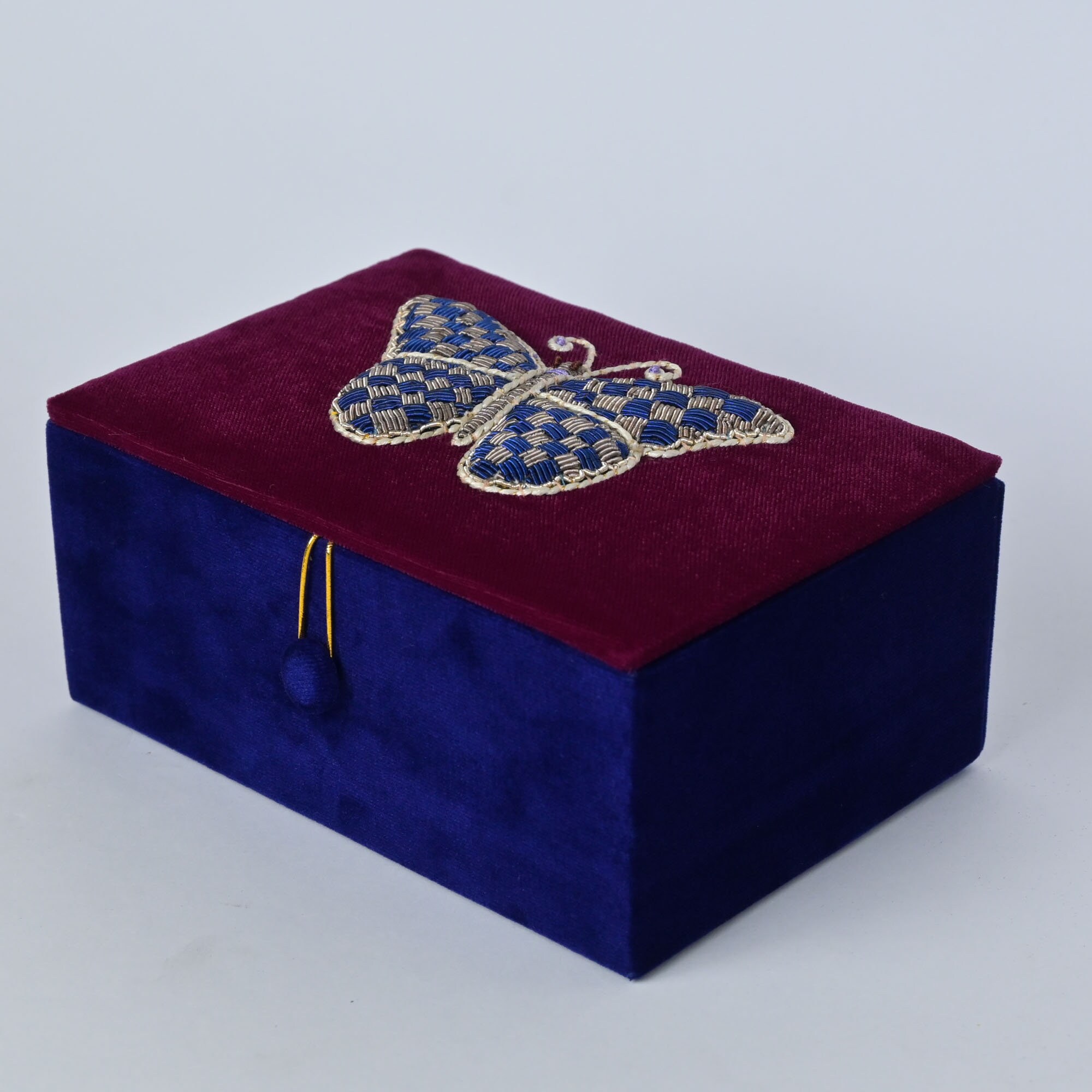 Handmade Christmas Gift box for Women, Maroon-Blue Christmas Evening Gift box for her