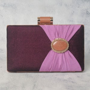 Clutch de boda de terciopelo granate con piedras preciosas color arena: bolso de hombro bordado a mano