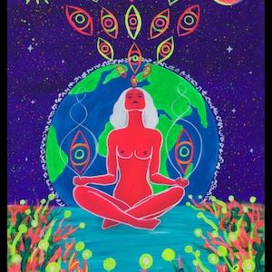 Art Print “Divine Connection”- Psychedelic Visionary Art Print Wall Decor