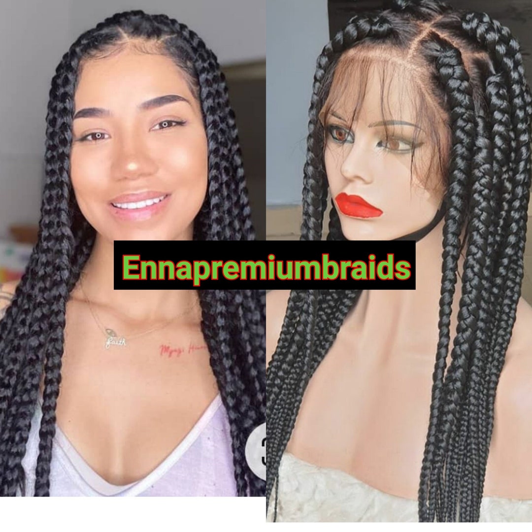 LARGE BOX BRAIDS Jumbo Braids Full Lace Braid Wig Fulani Etsy