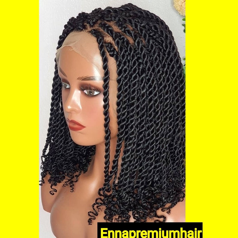 READY TO SHIP Rope Twist  Short Knotless Twist Medium Senegalese  Braided wig Hair styles for Black Woman Cornrow Wig Bomb Twist Braids 