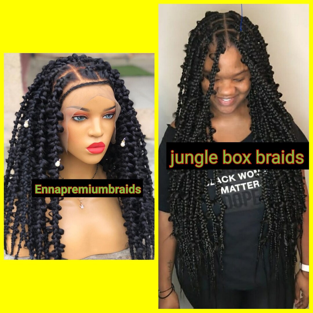 Jungle Box Braided Wig Braided Wig Frontal Full lace Messy Etsy 日本