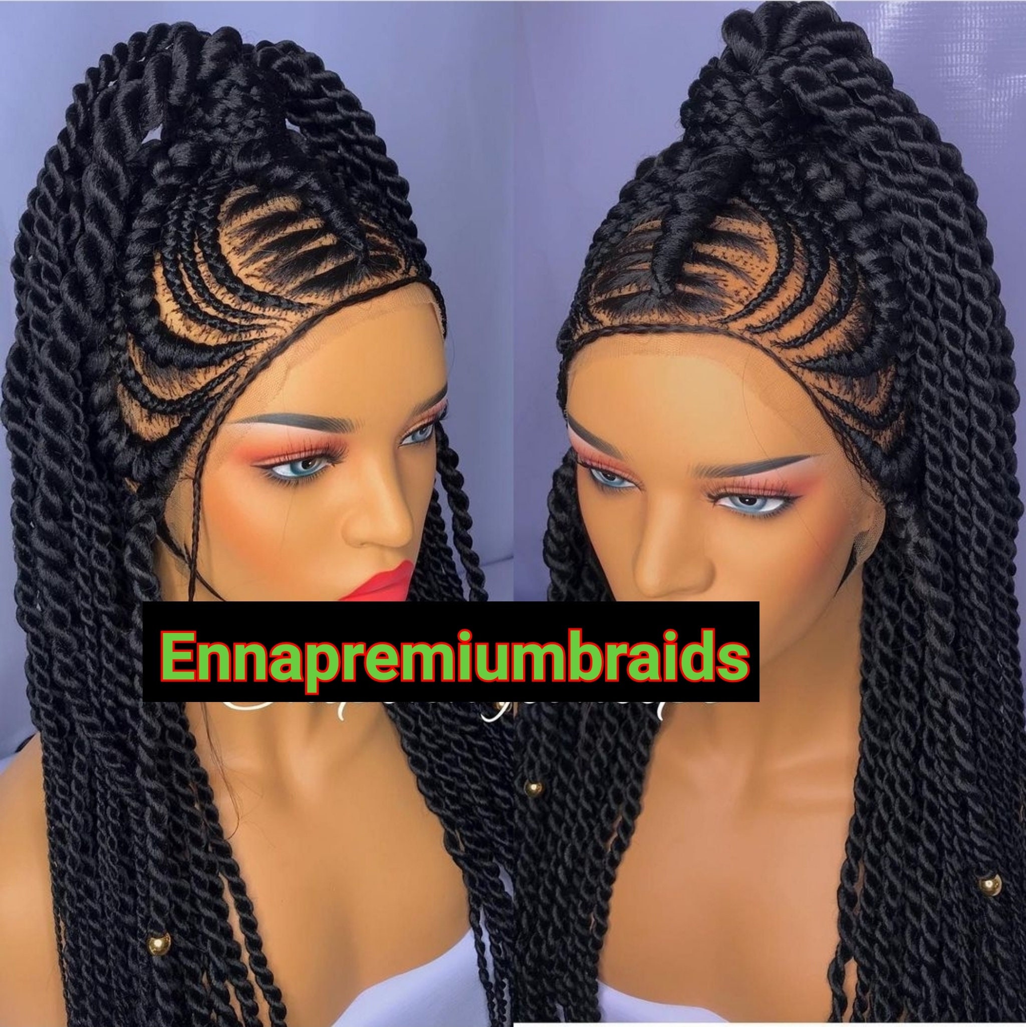 Buy STITCH CORNROW WIG Feed in Stitch Braids Updo Full Lace Corn Online