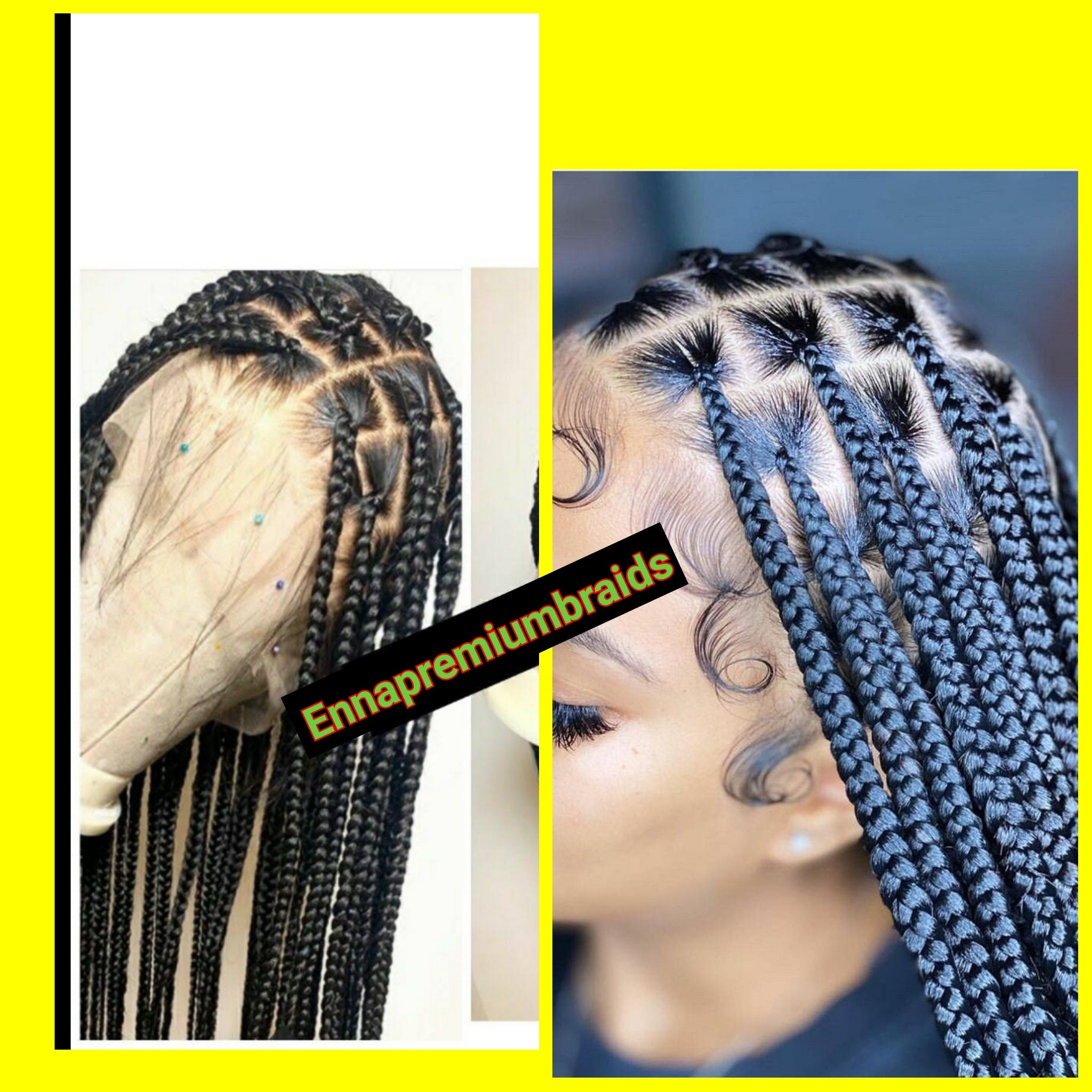Braidswig, Braided Wig for Black Women, Knotless Box Braids, Burgundy Hair,  Gifts for Black Women, Women, Free Shipping, Small Box Braids 
