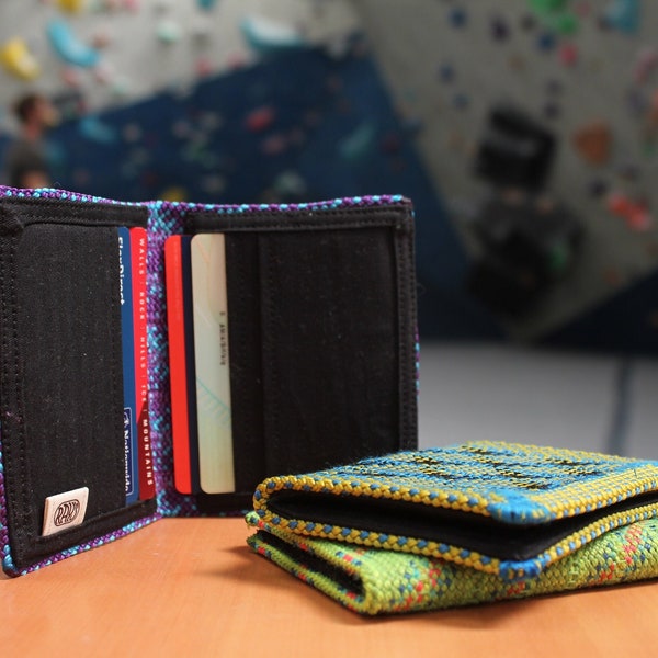 Sustainable Climber's Wallet Handmade from Retired Climbing Rope, Durable & Long Lasting | Unique Gift for Climbers and Boulderers