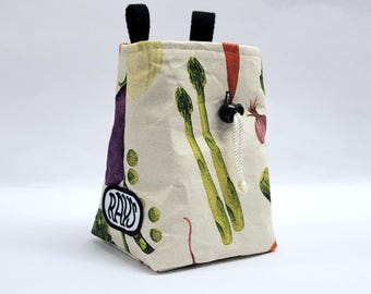 Veggies Chalk Bag for Climbing & Bouldering Handmade with Zero Waste | Gift for Climbers or Boulderers