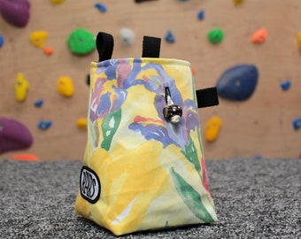 Chalk Bag for Climbing & Bouldering Handmade from Repurposed and Recycled Materials (watercolours) | Unique Gift for Climbers or Boulderers