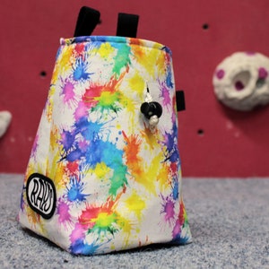 Chalk Bag for Climbing & Bouldering Handmade from Repurposed and Recycled Materials (Art Attack) | Unique Gift for Climbers or Boulderers
