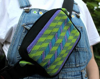 Cool Tones Climbing Rope Bum Bag with Climbing Harness Buckle - Handmade in the UK | Unique Gift for Climbers and Boulderers