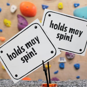 Stampe di arrampicata su roccia - "le prese possono girare" Collezione di cartoline stampate in linoleum intagliate a mano per scalatori - Regalo per scalatori e amanti del bouldering