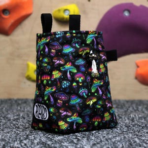 Chalk Bag for Climbing & Bouldering Handmade from Repurposed and Recycled Materials (bad trip) | Gift for Climbers or Boulderers