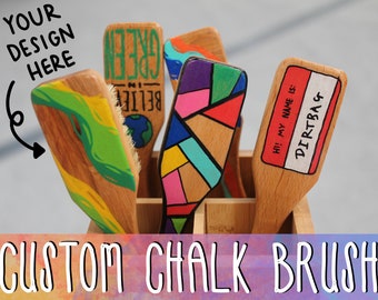Custom Chalk Brush for Climbing and Bouldering - Hand Painted Custom Designs, Names, and Simple Images - Gift for Climbers & Boulderers