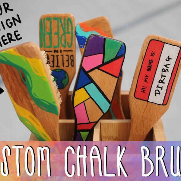 Custom Chalk Brush for Climbing and Bouldering - Hand Painted Custom Designs, Names, and Simple Images - Gift for Climbers & Boulderers