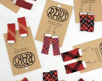 Red Climbing Rope Earrings - Sustainably Handmade from Retired Climbing Ropes with Zero Waste