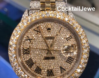 Rose 36MM Moissanite Diamond Watch 
