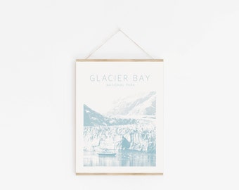 Glacier Bay National Park Art / National Park Minimalist Post / Fine Art