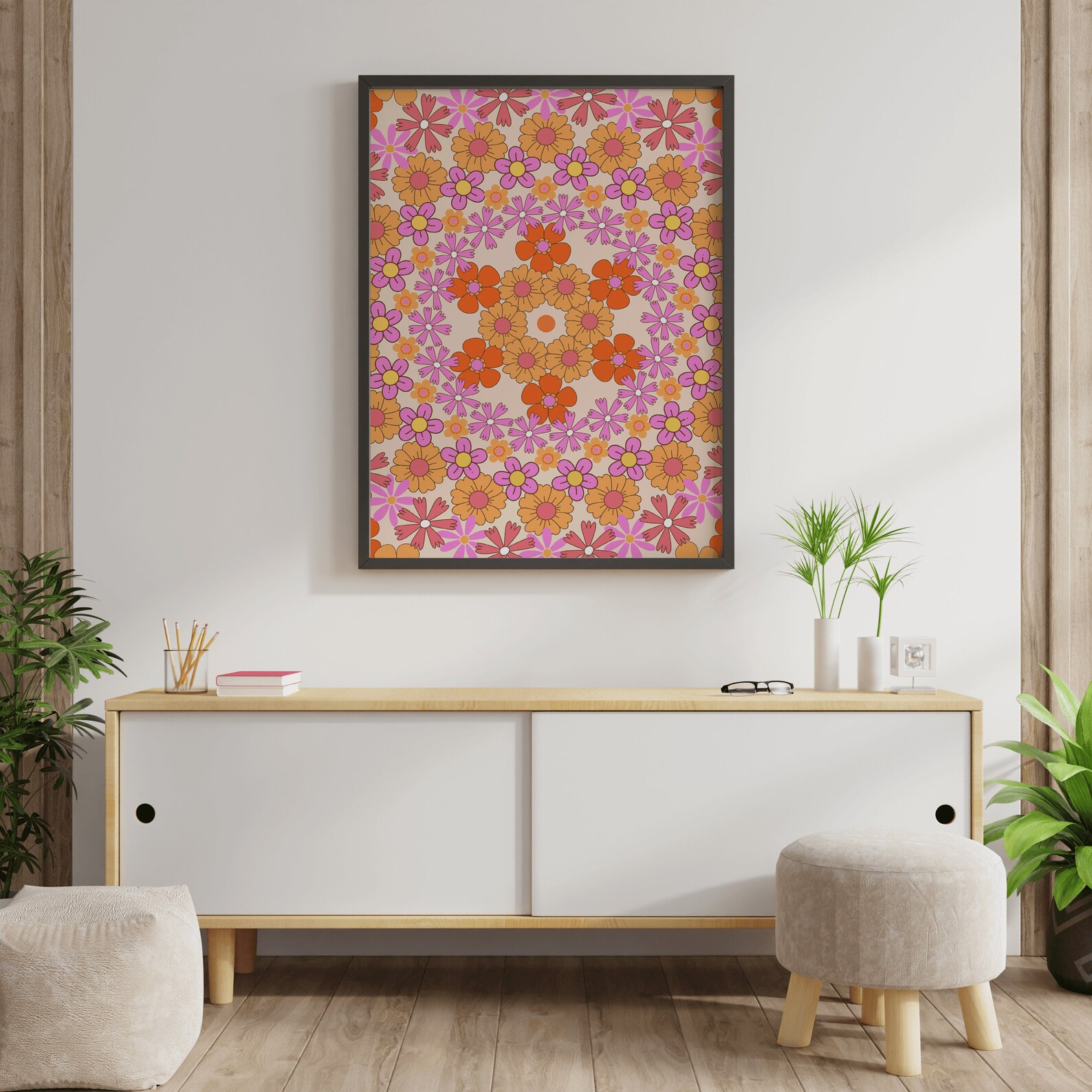 70s Decor 70s Floral Pattern Print Retro Home Decor Hippie - Etsy