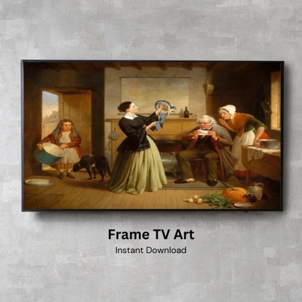Samsung Frame TV Art l Francis William Edmonds Vintage Painting l Digital Download l Art Samsung Frame TV l Mother's Day Gift!