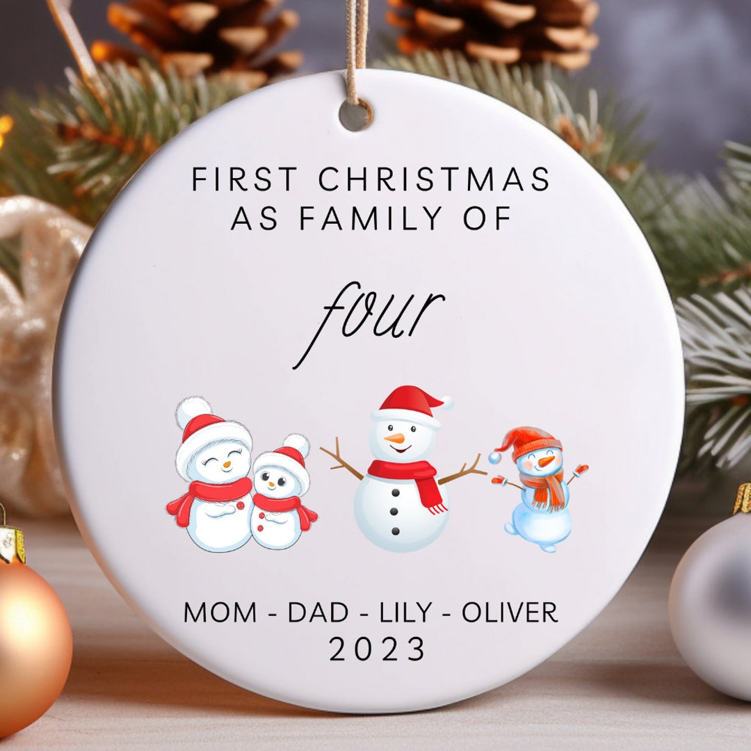 Family of Four Christmas Ornament Personalized New Baby Etsy