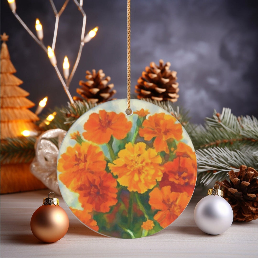 Birth Month Flower Ornament October Flower of the Month Etsy