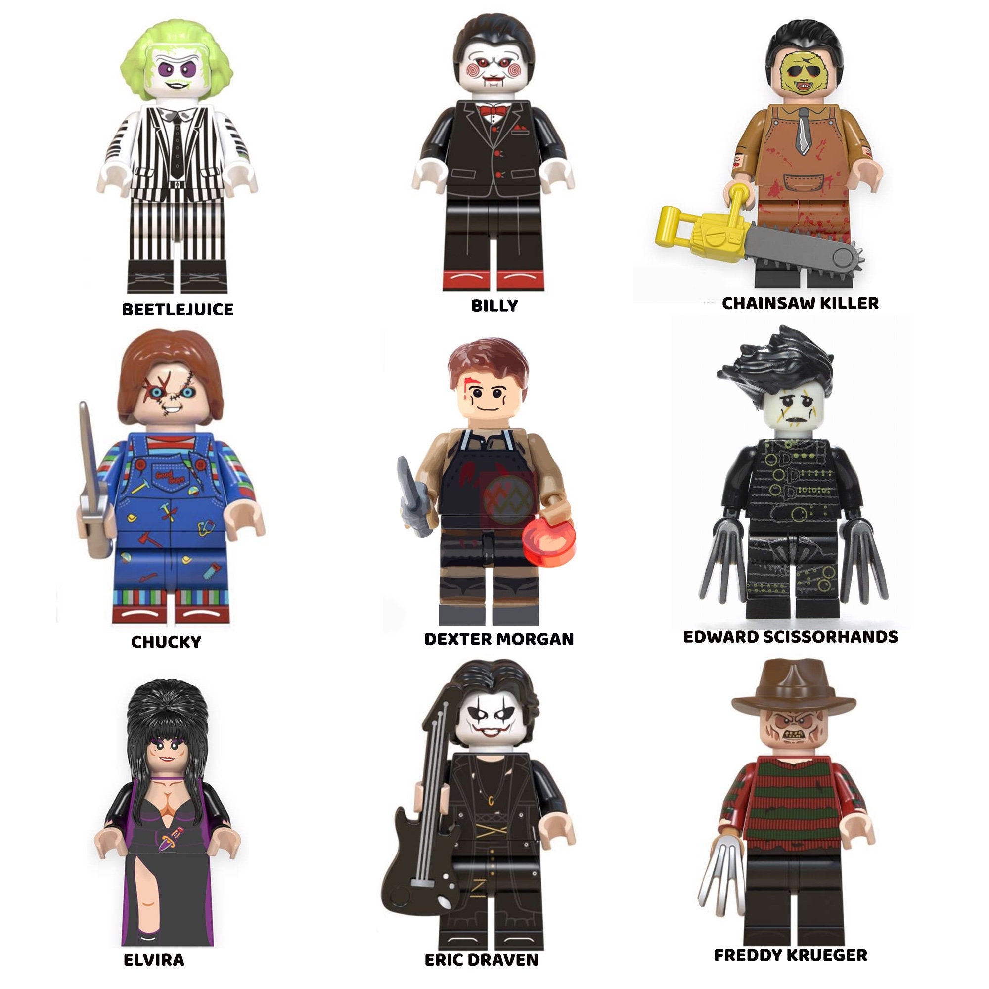 UK SELLER MOVIE TV MUSIC & HORROR Themed Custom Toy Mini Figures Lego CHOOSE 