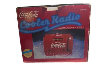 Coca Cola Cooler Radio AM FM Cassette Player OTR 1949 Red Nostalgia