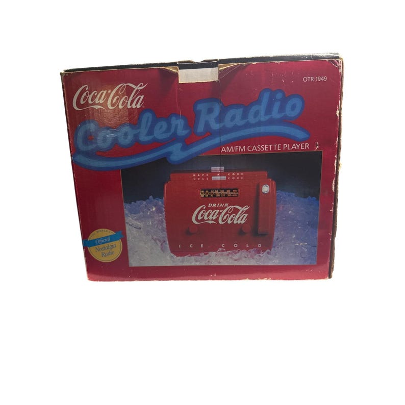 Coca Cola Cooler Radio AM FM Cassette Player OTR 1949 Red Nostalgia Bild 1