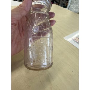 Vintage North Carolina Half Pint Glass Milk Bottle 5 Cent Deposit NC Approved image 2