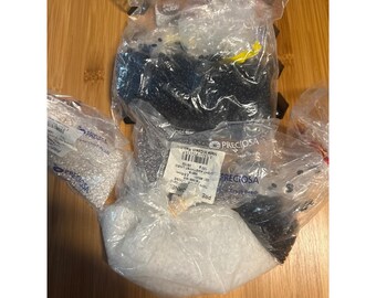 Preciosa 2 lb lot Czech Glass Twin Bead Two Hole Amethyst White Blk Clr silvet