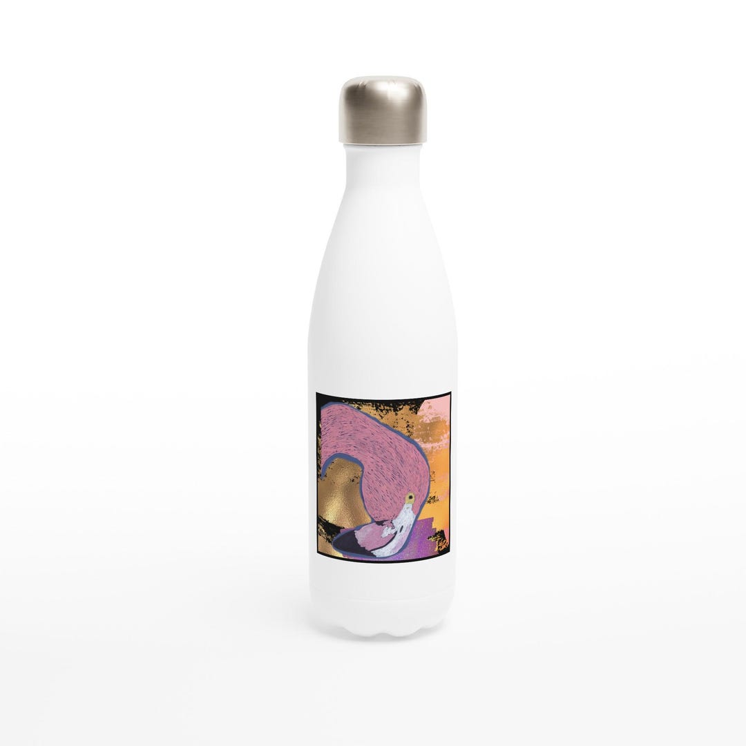 Flamingo Stainless Steel Water Bottle 17oz | Posh Birds Funny Bird ...