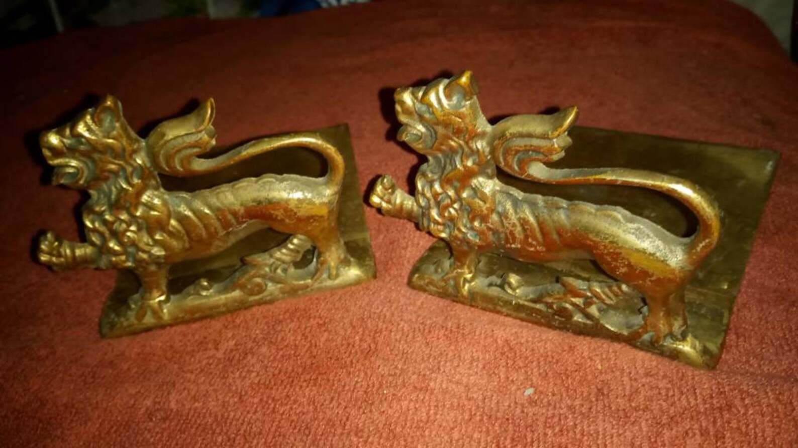 Vintage Solid Brass Lion Bookends. Pair Etsy