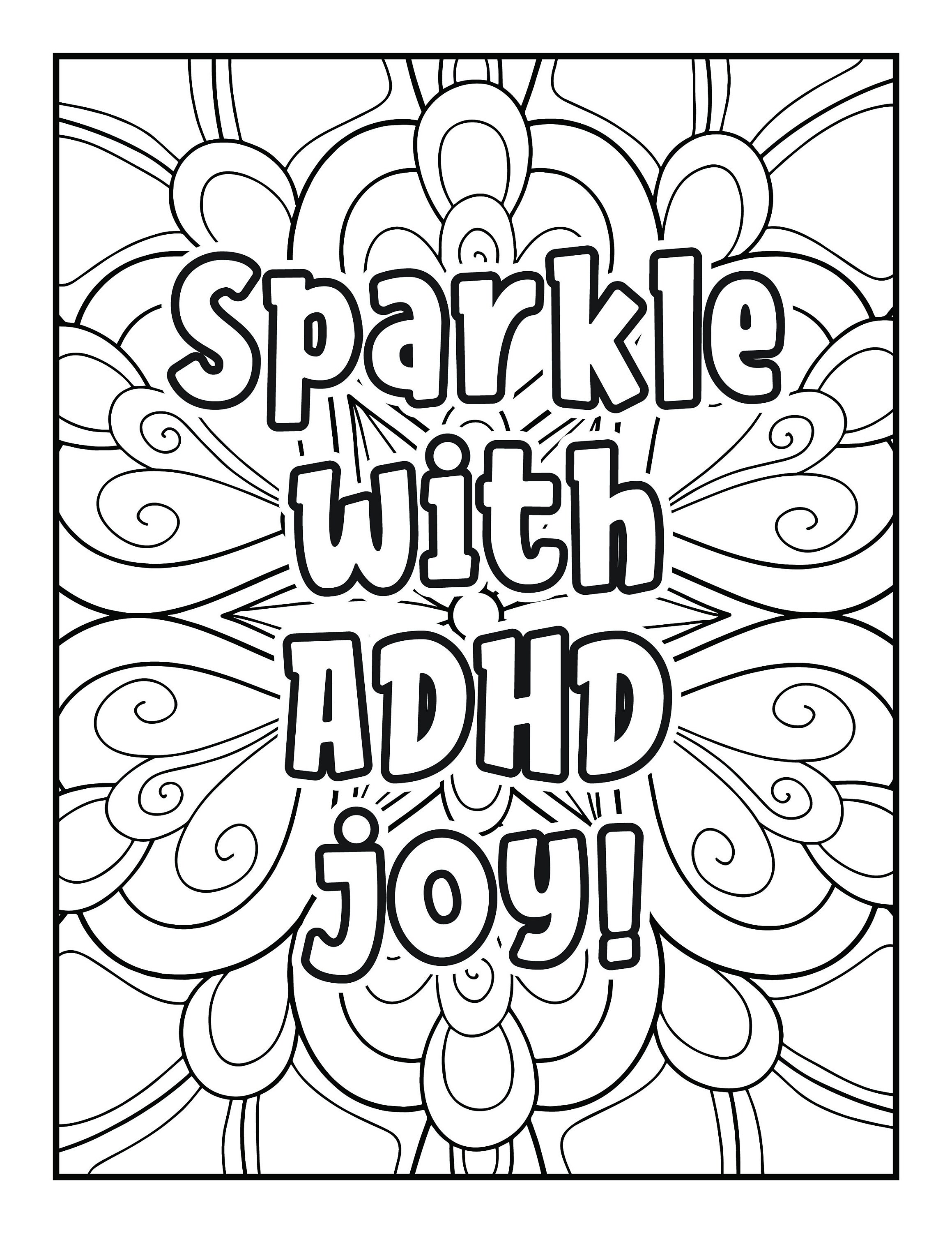 Children&rsquo;s ADHD Coloring Pages Instant Download Coloring - Etsy