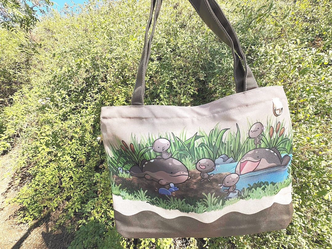 Pokemon Clodsire and Wooper Cotton Shoulder Tote Bag With Zipper and Inner Pocket - Etsy