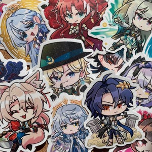 Honkai Sternschiene Wasserdichtes Vinyl Frosted und Glitzer-Aufkleber Boothill Firefly Aventurine Moze Jiaoqiu Gallagher Robin Sonntag Sampo Feixiao