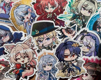 Honkai Star Rail Waterproof Vinyl Frosted and Glitter Stickers Boothill Firefly Aventurine Moze Jiaoqiu Gallagher Robin Sunday Sampo Feixiao