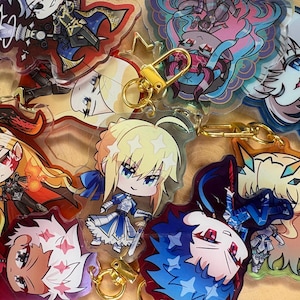 Fate/Grand Order Serviteur 2,5 pouces breloques en acrylique Tez Castoria Morgan Oberon Ibuki Draco Nero Moriarty Sabre Archer Lancer