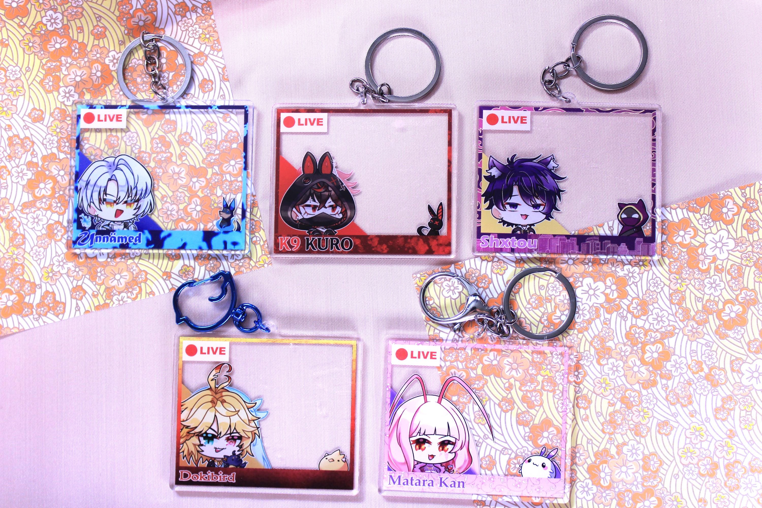Vtuber Live Screen Keychain Charms - K9 Kuro Shxtou Unnamed Dokibird ...