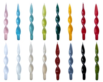 2er / 4er Set gedrehte Kerzen - über 10 Farben | edle Spiralkerzen - Twisted Candle - Swirl Candles (27 x 2,2 cm) - gedrehte Stabkerzen