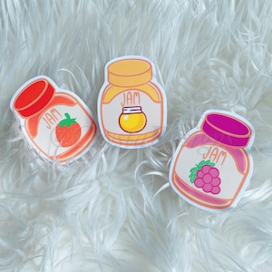 Jam Jar Stickers, Grape Jam, Strawberry Jam , Honey Jam, Stickers